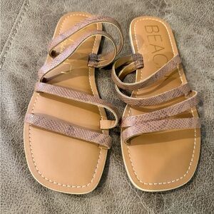 BEACH Tan Strappy Sandals